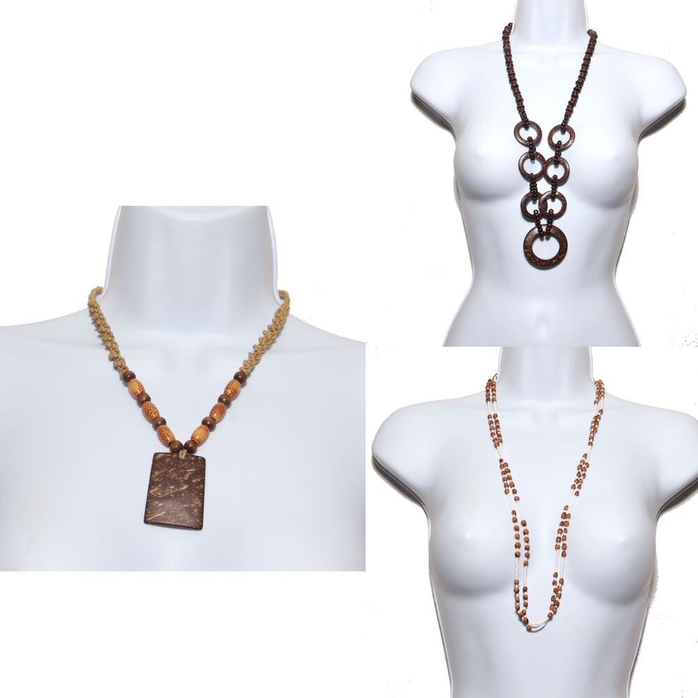 3 Boho Style Necklaces Unbranded